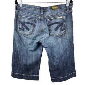 David Kahn Jeanswear Bermuda Shorts Womens SZ 30 Mid Rise Denim Long Casual Y2K